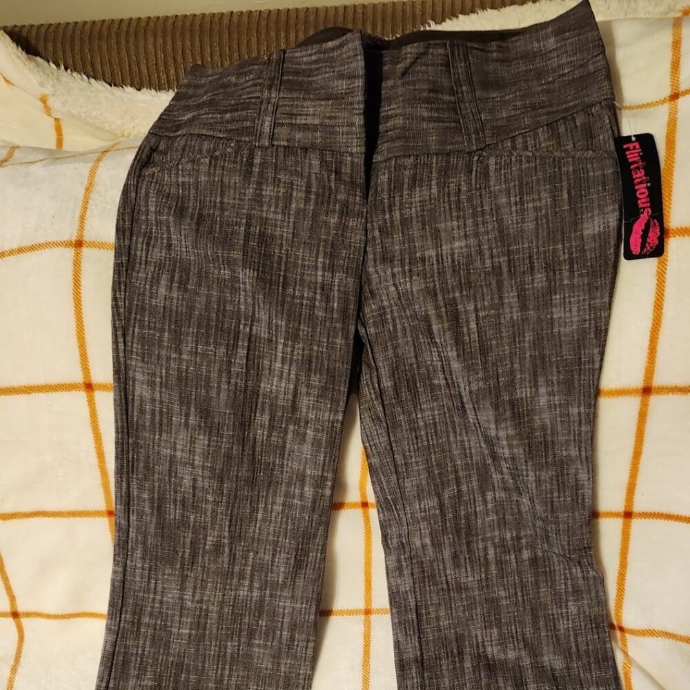 Brown Weave Dress Slacks, NWT, Women's Size 3